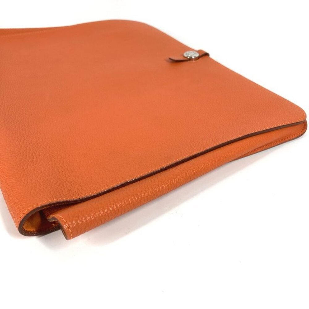Hermes Clutch Bag Dogon Meeting Taurillon Clemence Orange - Picture 3 of 9